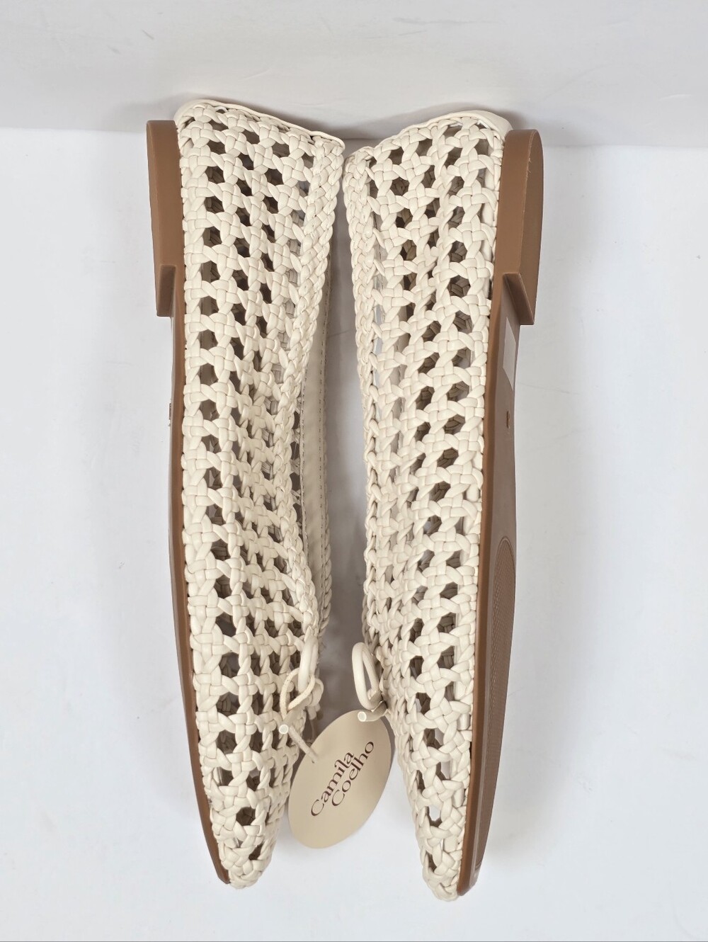 Camila Coelho Revolve Willow Woven Square Toe Euro Summer Ballet Flats Sz.8 - Picture 6 of 9